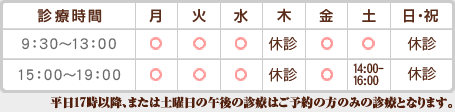 診療時間案内